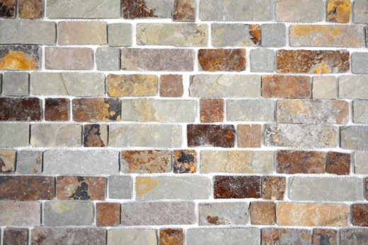 Slate mosaic tile natural stone brick brown rust tile backsplash mosaic mat mosaic panel splashback - MOS34-1204