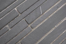Slate mosaic tile natural stone brick anthracite black mosaic mat splashback wall facing - MOS34-0206