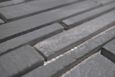 Slate mosaic tile natural stone brick anthracite black mosaic mat splashback wall facing - MOS34-0206
