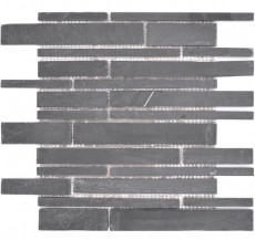 Hand sample mosaic tile slate natural stone Brick slate anthracite MOS34-0206_m