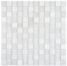 Hand pattern square crystal/stone mix super white mosaic tile wall tile backsplash kitchen bathroom MOS72-0001_m
