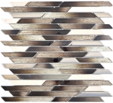 Hand pattern composite crystal/marble mix EP beige/brown beveled mosaic tile wall tile backsplash kitchen bathroom MOS86-1112_m