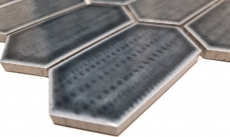 Hexagonal hexagon mosaic tile ceramic anthracite gray black glossy kitchen splashback bathroom tile backsplash wall - MOS11J-479