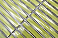Hand pattern mosaic tile ceramic mosaic rods light green speckled glossy wall kitchen bathroom MOS24-CS16_m