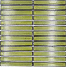 Hand pattern mosaic tile ceramic mosaic rods light green speckled glossy wall kitchen bathroom MOS24-CS16_m