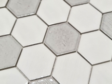Hand pattern mosaic tile ceramic mosaic hexagonal white glossy kitchen bathroom MOS11K-SAN1_m