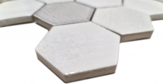 Hand pattern mosaic tile ceramic mosaic hexagonal white glossy kitchen bathroom MOS11K-SAN1_m