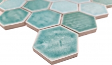 Mosaic tile ceramic mosaic hexagonal green glossy tile mirror shower MOS11K-SAN5_f