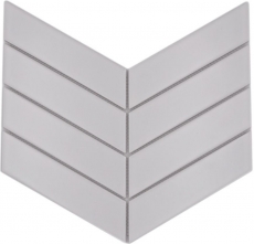 Hand-painted mosaic tile ceramic mosaic herringbone uni white matt kitchen wall shower MOS24-CHEV01_m
