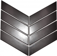 Hand-painted mosaic tile ceramic mosaic herringbone plain black matt bathroom kitchen MOS24-CHEV09_m
