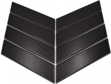 Hand-painted mosaic tile ceramic mosaic herringbone plain black matt bathroom kitchen MOS24-CHEV09_m