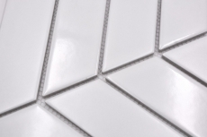 Mosaic tile ceramic mosaic herringbone mix white glossy matt tile backsplash bathroom MOS24-CHEV11_f