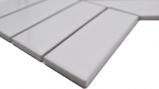 Mosaic tile ceramic mosaic herringbone mix white glossy matt tile backsplash bathroom MOS24-CHEV11_f