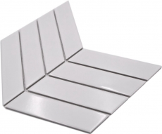 Mosaic tile ceramic mosaic herringbone mix white glossy matt tile backsplash bathroom MOS24-CHEV11_f