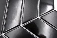 Mosaic tile ceramic mosaic herringbone mix black glossy matt kitchen splashback MOS24-CHEV19_f