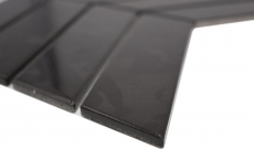 Mosaic tile ceramic mosaic herringbone mix black glossy matt kitchen splashback MOS24-CHEV19_f