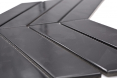 Mosaic tile ceramic mosaic herringbone mix black glossy matt kitchen splashback MOS24-CHEV19_f