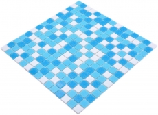 Glass mosaic mosaic tiles white blue pool mosaic swimming pool mosaic MOS210-323P
