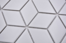 Cube mosaic tile ceramic mosaic vintage retro 3D plain white matt tile backsplash kitchen - MOS13-POV4
