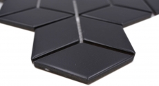Cube mosaic tile ceramic mosaic vintage retro 3D plain black matt bathroom kitchen wall - MOS13-POV5