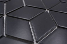 Cube mosaic tile ceramic mosaic vintage retro 3D plain black matt bathroom kitchen wall - MOS13-POV5