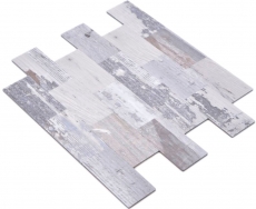 Mosaic tile Self-adhesive mosaics aluminum wood look shabby chic gray Subway MOS200-4S49