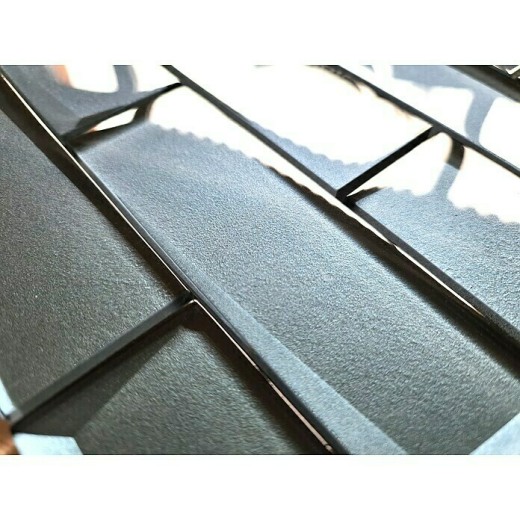 Glass mosaic mosaic tiles Metro 3D look terra gray blue kitchen splashback MOS88-XB05