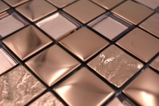 Glass mosaic mosaic tile electroplated bronze copper look kitchen wall MOS88-XCBR1