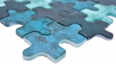 Glass mosaic mosaic tile puzzle turquoise blue green kitchen splashback bathroom MOS88-PT03