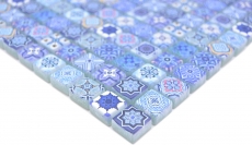 Glass mosaic mosaic tile retro Moroccan look pastel blue tile backsplash MOS78-RB33