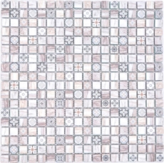 Glass mosaic mosaic tile retro wood look cream brown light ornament MOS78-W79
