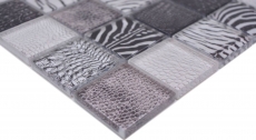 Glass mosaic mosaic tile zebra black wall bathroom kitchen MOS78-W28