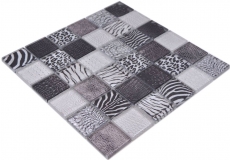 Glass mosaic mosaic tile zebra black wall bathroom kitchen MOS78-W28