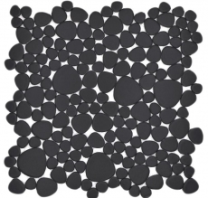 Mosaic tile ceramic mosaic pebble plain black matt tile backsplash kitchen bathroom MOS12-0311_f