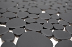 Mosaic tile ceramic mosaic pebble plain black matt tile backsplash kitchen bathroom MOS12-0311_f