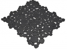 Mosaic tile ceramic mosaic pebble plain black matt tile backsplash kitchen bathroom MOS12-0311_f