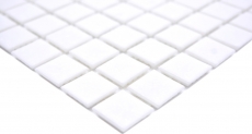 Mosaic tiles Glass mosaic Classic Uni glass plain white paper-bonded Pool mosaic Swimming pool mosaic MOS200-A01_f