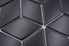Mosaic tile ceramic mosaic combination 3D cube plain black matt bathroom kitchen wall MOS13-POV5_f