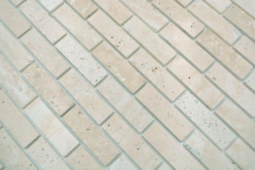 Mosaic tiles Self-adhesive mosaics Composite natural stone Travertine beige MOS200-4M92_f