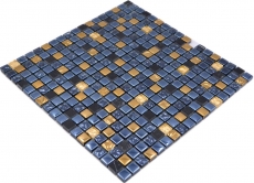 Mosaic tile glass natural stone mosaic stone EP mix black gold bathroom kitchen MOS92-650_f