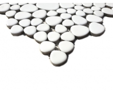Mosaic tile ceramic mosaic pebble plain white matt kitchen bathroom MOS12-0111_f