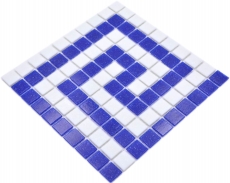 Hand-painted mosaic tile border glass white dark blue paper-bonded pool mosaic swimming pool mosaic MOSMB-BO16P_m