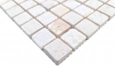 Hand sample mosaic tile marble mosaic THUMBNAIL white tile backsplash kitchen shower floor MOS40-T23W_m