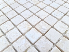 Hand sample mosaic tile marble mosaic THUMBNAIL white tile backsplash kitchen shower floor MOS40-T23W_m