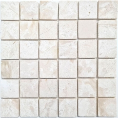 Hand-painted mosaic tile marble mosaic THUMBNAIL white kitchen bathroom shower floor MOS40-T48W_m