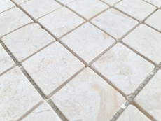 Hand-painted mosaic tile marble mosaic THUMBNAIL white kitchen bathroom shower floor MOS40-T48W_m