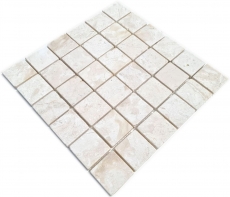 Hand-painted mosaic tile marble mosaic THUMBNAIL white kitchen bathroom shower floor MOS40-T48W_m