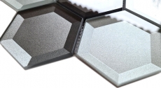 Hand pattern mosaic tile glass mosaic combi hexagonal 3D look mix wall kitchen bathroom MOS88-XB159_m