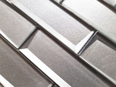 Hand sample mosaic tile glass mosaic combination 3D look gray silver wall kitchen bathroom MOS88-XB01_m