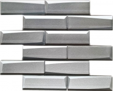 Hand sample mosaic tile glass mosaic combination 3D look gray silver wall kitchen bathroom MOS88-XB01_m